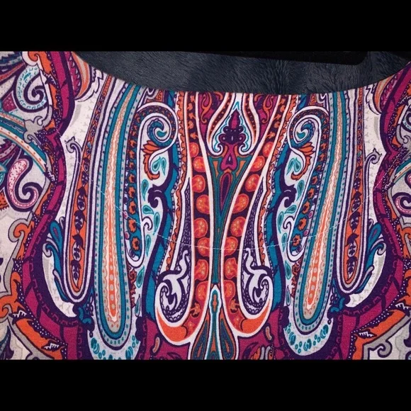 Chico’s 0 Boho, Paisley, Side Tie, Jersey Top - Picture 11 of 16